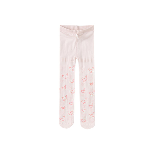Dave&Bella Girls Summer Pink Print Footed Tights Leggings