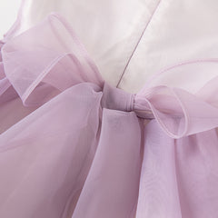 Dave&Bella Kids Girls Summer Grey Purple Sleeveless Luxury Mesh Tutu Princess Dress