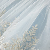 Dave&Bella Kids Girls Summer Elegant Blue Embroidery Lace Hem Princess Tulle Dress