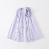 Dave&Bella Girls Summer Cotton Light Purple Butterfly Sleeveless Princess Dress
