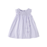 Dave&Bella Girls Summer Cotton Light Purple Butterfly Sleeveless Princess Dress