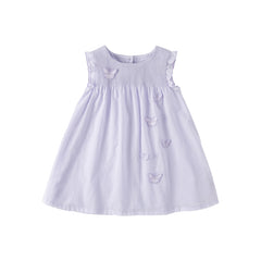Dave&Bella Girls Summer Cotton Light Purple Butterfly Sleeveless Princess Dress