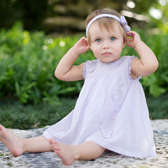 Dave&Bella Girls Summer Cotton Light Purple Butterfly Sleeveless Princess Dress