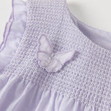 Dave&Bella Girls Summer Cotton Light Purple Butterfly Sleeveless Princess Dress