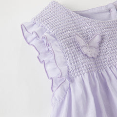 Dave&Bella Girls Summer Cotton Light Purple Butterfly Sleeveless Princess Dress