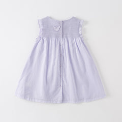 Dave&Bella Girls Summer Cotton Light Purple Butterfly Sleeveless Princess Dress