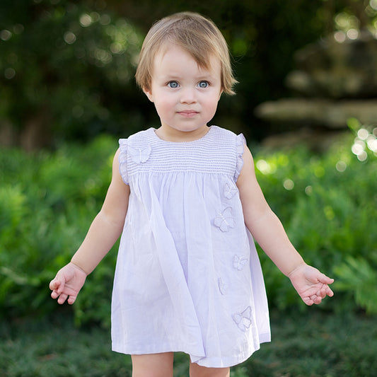 Dave&Bella Girls Summer Cotton Light Purple Butterfly Sleeveless Princess Dress