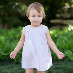 Dave&Bella Girls Summer Cotton Light Purple Butterfly Sleeveless Princess Dress