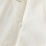 Dave&Bella Summer Kids Girls White Chinese-style Sleeveless Embroidery Mesh Dress