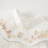 Dave&Bella Summer Kids Girls White Chinese-style Sleeveless Embroidery Mesh Dress