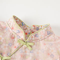 Dave&Bella Girls Summer Chinese Style Floral Print Dress (wallet bag)
