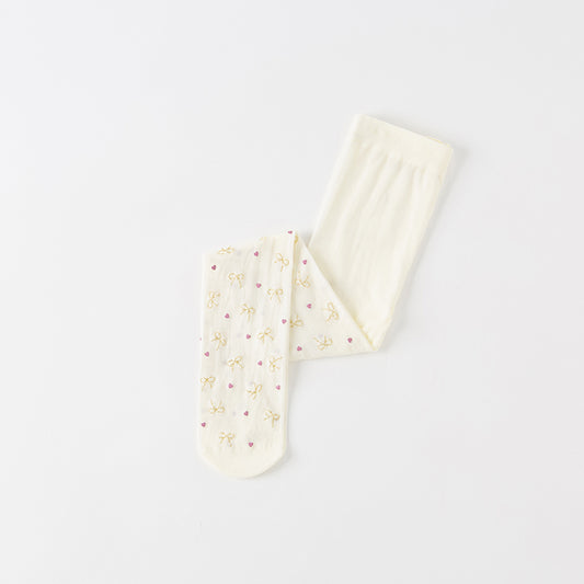 Dave&Bella Girls Summer Beige Butterfly Footed Tights Leggings