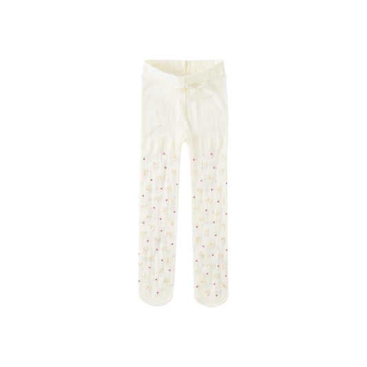Dave&Bella Girls Summer Beige Butterfly Footed Tights Leggings