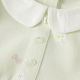 Dave&Bella Summer Toddler Girls Rabbit Bow Green Floral Casual Dress