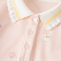Dave&Bella Girls Short Sleeve Bubble Sleeve Cotton Polo Shirt