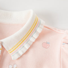 Dave&Bella Girls Short Sleeve Bubble Sleeve Cotton Polo Shirt