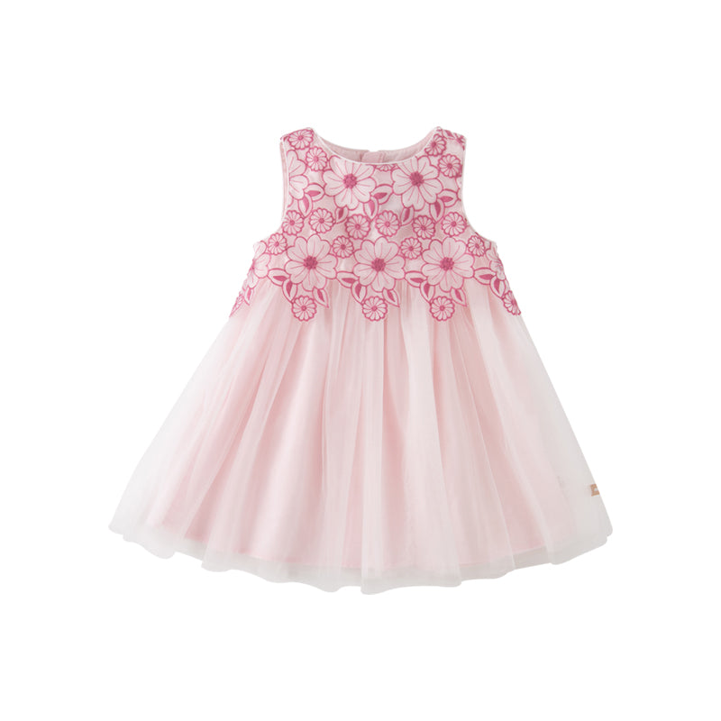 Dave&Bella Toddler Girls Summer Purple Sleeveless Mesh Birthday Party Dress