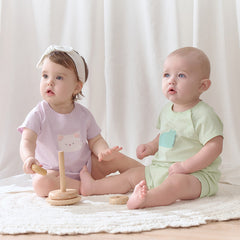 Dave&Bella Baby Girls/Boys Summer Cute Multi-color Short-sleeved Loose Rompers