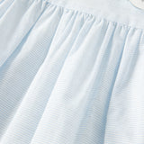Dave&Bella Toddler Girls Summer Blue White Striped Breathable Cotton Preppy Dress