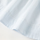 Dave&Bella Toddler Girls Summer Blue White Striped Breathable Cotton Preppy Dress