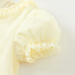 Dave&Bella Girls Summer Moonlight Yellow Mesh Noble Elegant Princess Dress