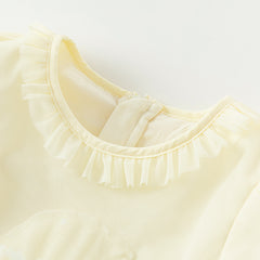 Dave&Bella Girls Summer Moonlight Yellow Mesh Noble Elegant Princess Dress