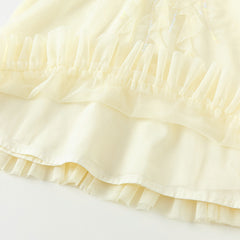 Dave&Bella Girls Summer Moonlight Yellow Mesh Noble Elegant Princess Dress