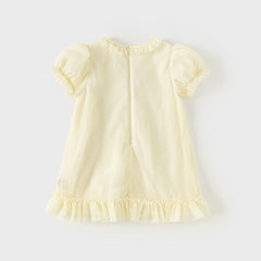 Dave&Bella Girls Summer Moonlight Yellow Mesh Noble Elegant Princess Dress
