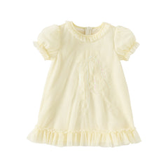 Dave&Bella Girls Summer Moonlight Yellow Mesh Noble Elegant Princess Dress