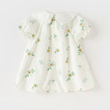 Dave&Bella Toddler Girls Summer Cute Floral Print Doll Collar Party Dress