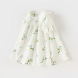 Dave&Bella Toddler Girls Summer Cute Floral Print Doll Collar Party Dress
