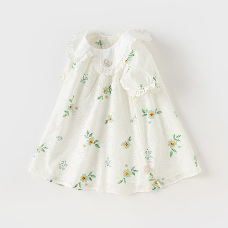 Dave&Bella Toddler Girls Summer Cute Floral Print Doll Collar Party Dress
