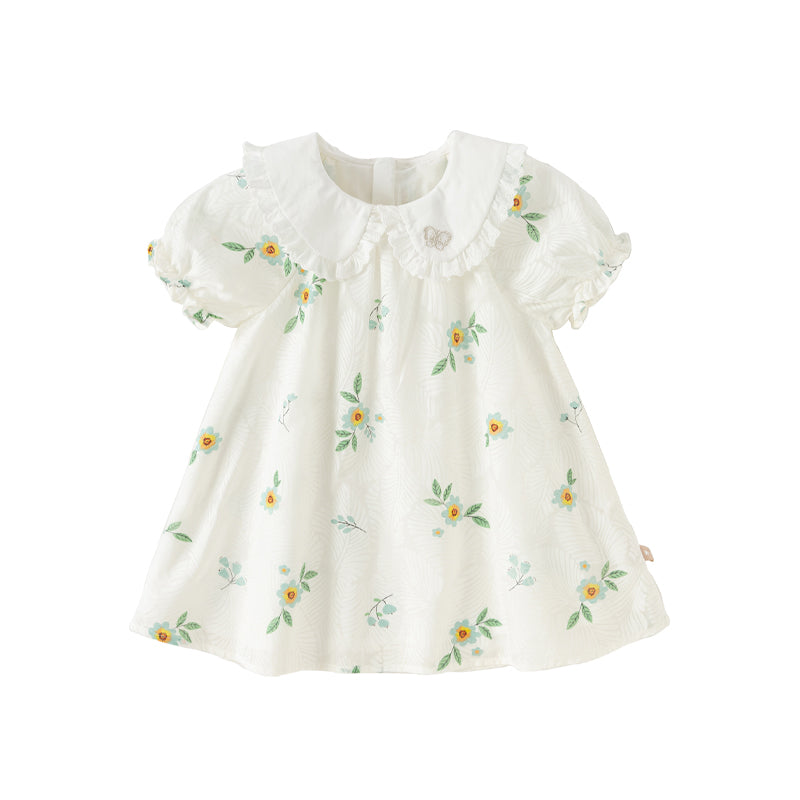 Dave&Bella Toddler Girls Summer Cute Floral Print Doll Collar Party Dress