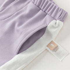 Dave&Bella Toddler Boys Summer Blue/Purple Outdoor Soft Moisture-wicking Outfit Sets