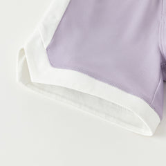 Dave&Bella Toddler Boys Summer Blue/Purple Outdoor Soft Moisture-wicking Outfit Sets