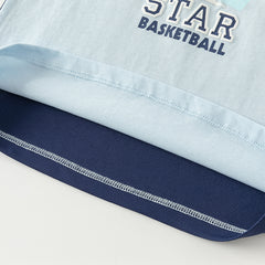 Dave&Bella Toddler Boys Summer Blue/Purple Outdoor Soft Moisture-wicking Outfit Sets