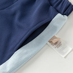 Dave&Bella Toddler Boys Summer Blue/Purple Outdoor Soft Moisture-wicking Outfit Sets