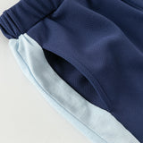 Dave&Bella Toddler Boys Summer Blue/Purple Outdoor Soft Moisture-wicking Outfit Sets