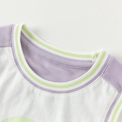 Dave&Bella Toddler Boys Summer Blue/Purple Outdoor Soft Moisture-wicking Outfit Sets