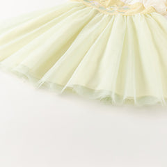 Dave&Bella Girls Summer Chinese Style Green Mesh Princess Dress (wallet bag）