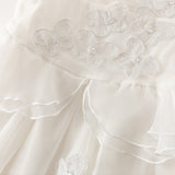 Dave&Bella Summer Toddler Girls White Sleeveless Mesh Princess Dress