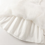 Dave&Bella Summer Toddler Girls White Sleeveless Mesh Princess Dress