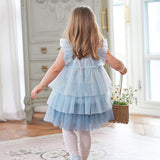 Dave&Bella Summer Toddler Girls Sleeveless Layered Mesh Princess Dress