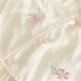 Dave&Bella Toddler Girls Summer Flower Embroidery Chinese-style Mesh Dress(wallet bag)