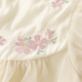 Dave&Bella Toddler Girls Summer Flower Embroidery Chinese-style Mesh Dress(wallet bag)