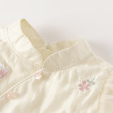 Dave&Bella Toddler Girls Summer Flower Embroidery Chinese-style Mesh Dress(wallet bag)