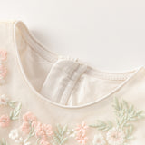 Dave&Bella Toddler Girls Summer Noble Flower Embroidery Mesh Princess Dress -1