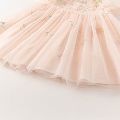 Dave&Bella Girls Summer Noble White/Pink Mesh Princess Dress