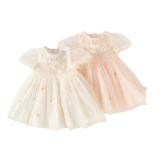 Dave&Bella Girls Summer Noble White/Pink Mesh Princess Dress