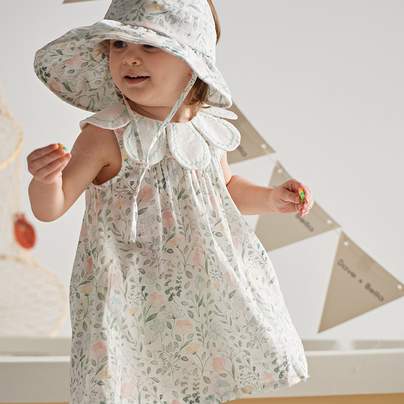 Dave&Bella Summer Toddler Girls Sleeveless Floral Princess Dress